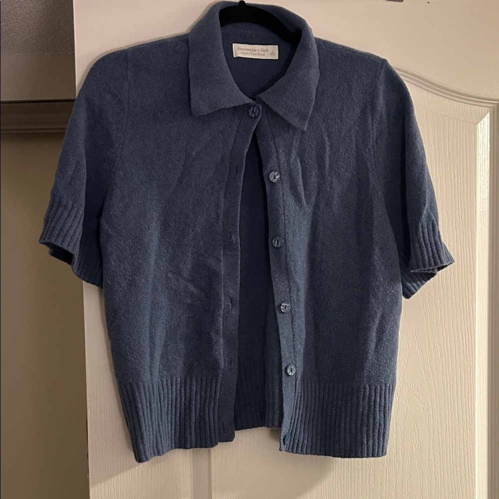 Merino wool-blend Short Sleeve Cardigan